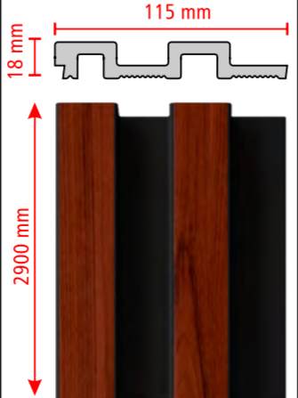 Polymer wall panel dark mahogany decorative interior wall panel