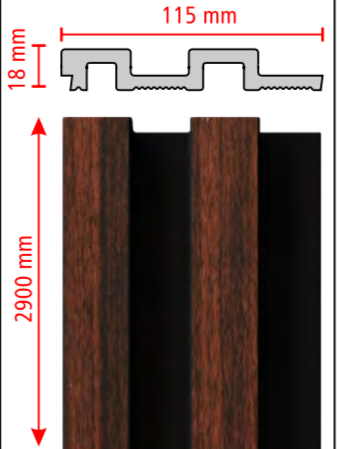 Polymer wall panel dark walnut interior decorative wall covering