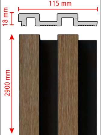 Polymer wall panel light oak wood effect wall cladding system