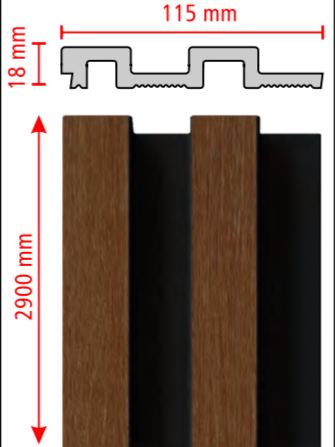 Polymer wall panel dark wood decorative wall covering made in Turkey